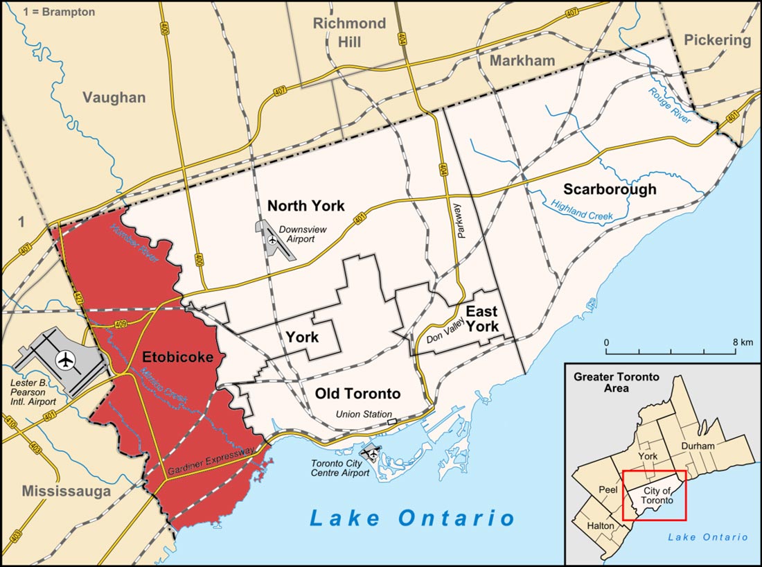 Etobicoke-map